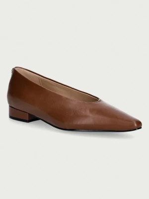 Furla baleriny skórzane Dora brązowy