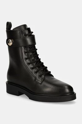 Furla botki skórzane Sfera Army Boot damskie kolor czarny na płaskim obcasie YI46SFE WU0000 O6000