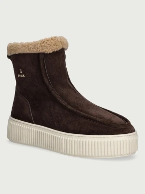 Furla buty damskie zamszowe Sky brązowy