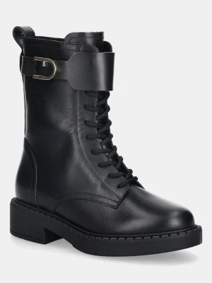 Furla buty skórzane New Legacy Army Boot damskie kolor czarny na płaskim obcasie YK11FNL BX4223 O6000