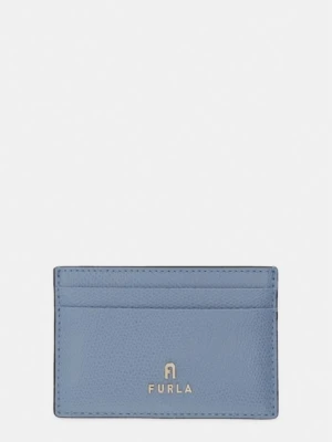 Furla etui na karty damskie skórzane Camelia niebieski