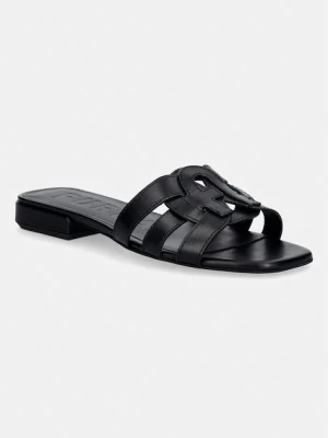 Furla klapki damskie skórzane Summer czarny