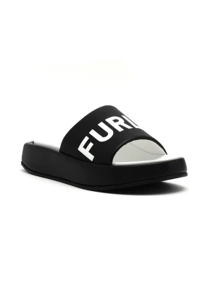 Furla Klapki Real | z dodatkiem skóry czarny