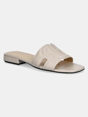 Furla klapki skórzane Summer Mule damskie kolor beżowy YJ34SUM X30000 1704S