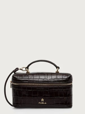 Furla kosmetyczka damska skórzana Camelia Micro brązowy