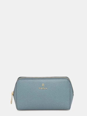 Furla kosmetyczka damska skórzana turkusowy