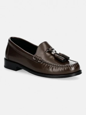 Furla mokasyny skórzane College Loafer brązowy