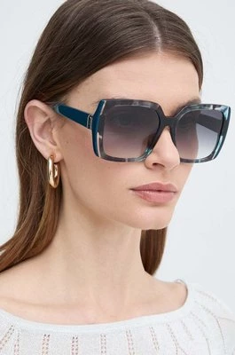 Furla okulary przeciwsłoneczne damskie kolor turkusowy SFU707_560VBG