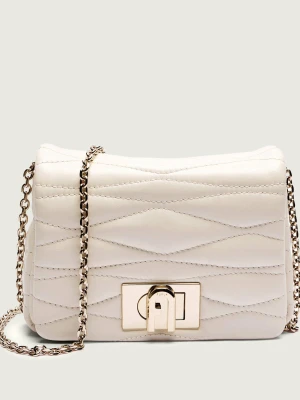 Furla Skórzana listonoszka Furla 1927 Mini Soft kremowy