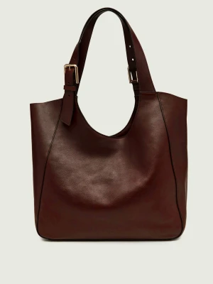 Furla Skórzana shopperka Furla Dora L brązowy