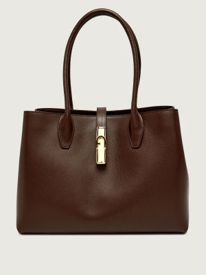 Furla Skórzana shopperka Furla Goccia brązowy