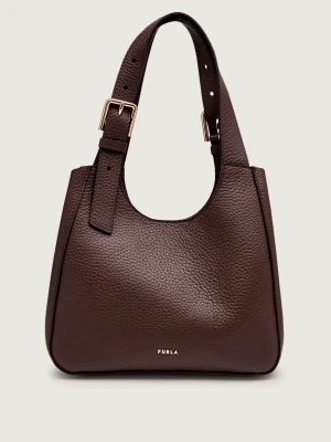 Furla Skórzana torebka na ramię Furla Dora brązowy