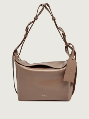 Furla Skórzana torebka na ramię Furla Ginevra M beżowy