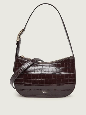 Furla Skórzana torebka na ramię Furla Sara brązowy