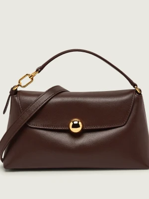 Furla Skórzana Torebka na ramię Furla Sfera Soft Mini brązowy