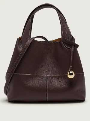 Furla Skórzana torebka na ramię + saszetka Furla Primrose brązowy
