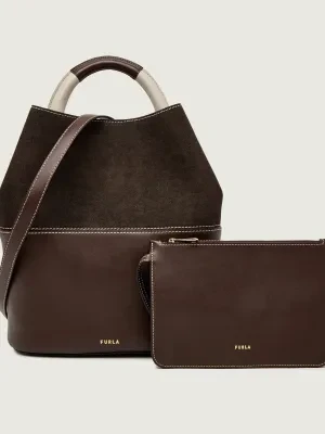 Furla Skórzana torebka na ramię + saszetka FURLA SFERA