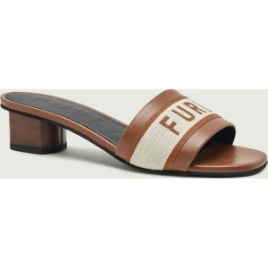 Furla Skórzane klapki na słupku FURLA CILINDRO