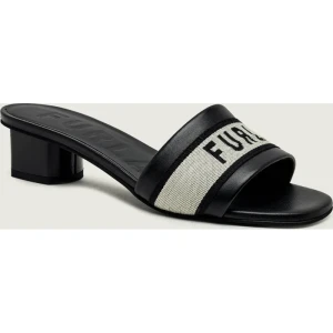 Furla Skórzane klapki na słupku FURLA CILINDRO