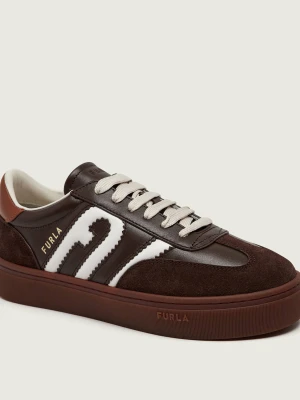 Furla Skórzane sneakersy Furla Allegra | zamsz brązowy