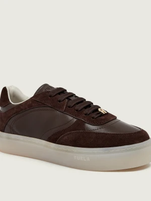 Furla Skórzane sneakersy Furla Allegra | zamsz brązowy