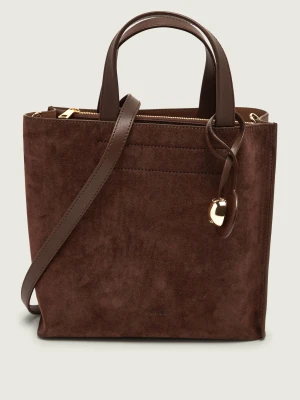 Furla Skórzany kuferek Furla Divide | zamsz brązowy