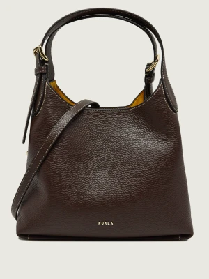 Furla Skórzany kuferek Furla Primrose brązowy
