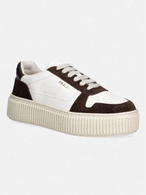 Furla Sky Lace-Up sneakersy damskie skórzane brązowy