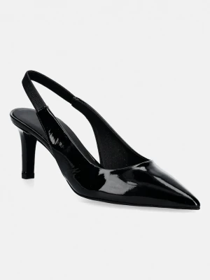Furla szpilki skórzane Essential Slingback czarny