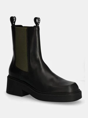 Furla sztyblety skórzane College Chelsea Boot damskie kolor czarny na płaskim obcasie YI49FCG BX1327 3526S