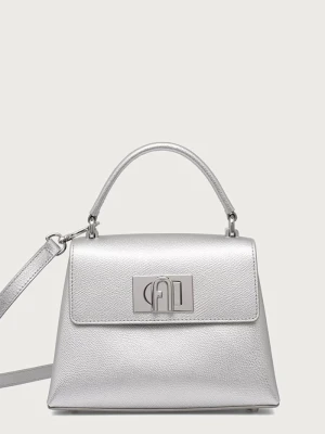 Furla torebka crossbody damska skórzana 1927 Mini Top Handle srebrny