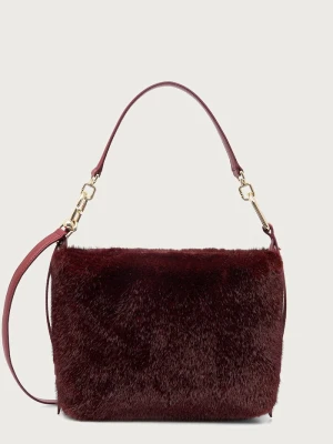 Furla torebka crossbody damska Tonie Mini Hobo bordowy