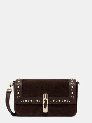 Furla torebka crossbody damska zamszowa brązowy