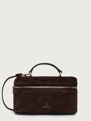 Furla torebka crossbody damska zamszowa Camelia Micro brązowy