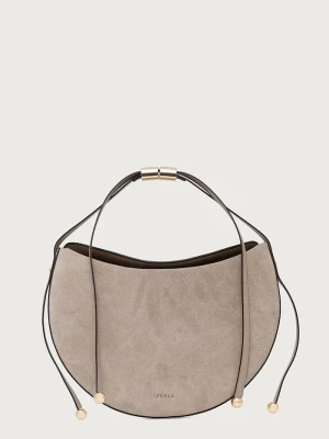 Furla torebka crossbody damska zamszowa Moonstone M szary