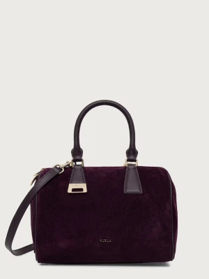 Furla torebka crossbody damska zamszowa Olivia M Boston Bag fioletowy