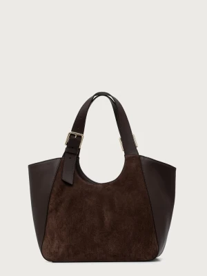 Furla torebka damska skórzana Dora M Tote brązowy