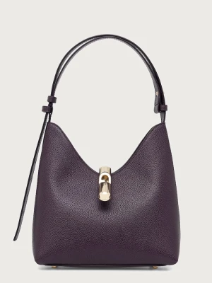 Furla torebka hobo damska skórzana Goccia S Hobo fioletowy