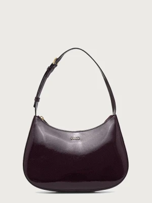 Furla torebka hobo damska skórzana Margot S bordowy