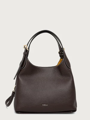 Furla torebka hobo damska skórzana Primrose M Hobo brązowy