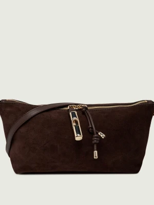 Furla Torebka na ramię Furla Debby Mini | zamsz brązowy