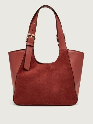 Furla Torebka na ramię Furla Dora S | zamsz | z dodatkiem skóry malinowy