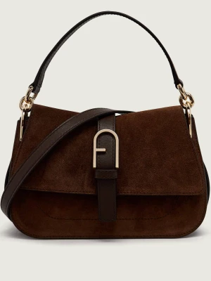 Furla Torebka na ramię Furla Flow Mini | zamsz brązowy