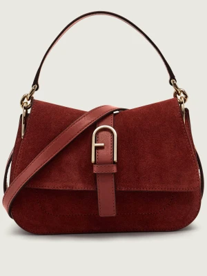 Furla Torebka na ramię Furla Flow Mini | zamsz czerwony