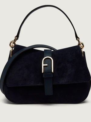 Furla Torebka na ramię Furla Flow Mini | zamsz granatowy