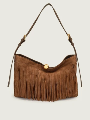 Furla Torebka na ramię Furla Sfera | zamsz brązowy