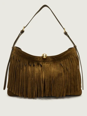 Furla Torebka na ramię Furla Sfera | zamsz khaki