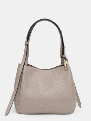 Furla torebka shopper damska skórzana beżowy