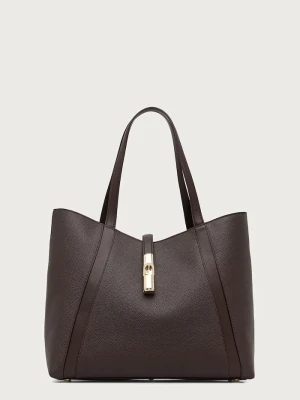 Furla torebka shopper damska skórzana brązowy