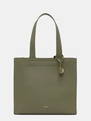 Furla torebka shopper damska skórzana Divide It M Tote zielony